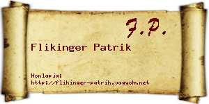 Flikinger Patrik névjegykártya